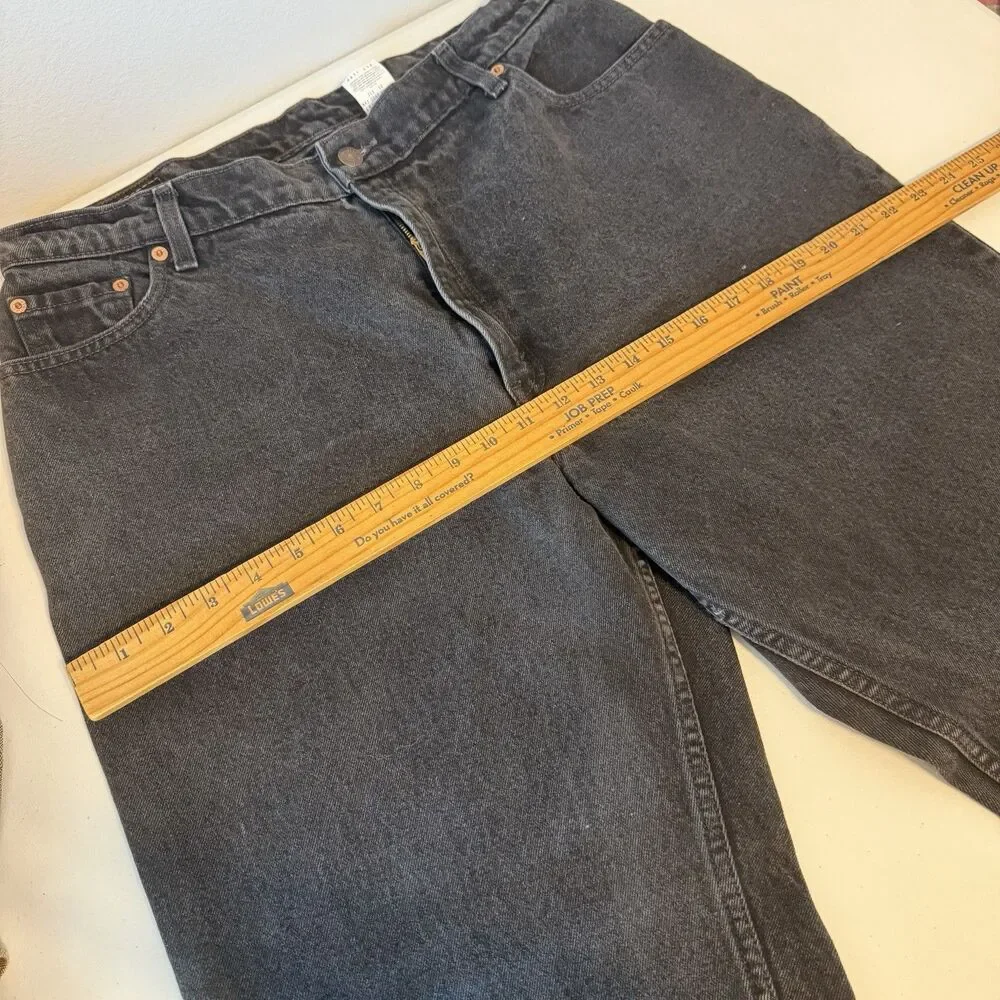Vintage 90s Levi’s 550 Black Relaxed Taper Jeans 34x29 (Tag 18) Baggy Skater Fit
